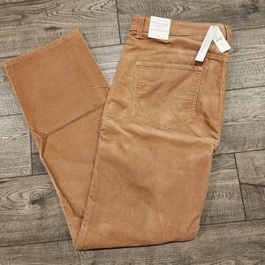 Talbots NWT Womens Corduroy Straight Leg Pant Size16 High Waist Full Length